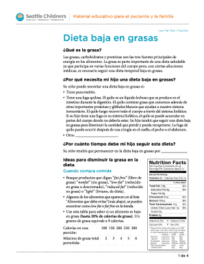 Low Fat Diet In Spanish Pdf - Fill Online, Printable, Fillable, Blank