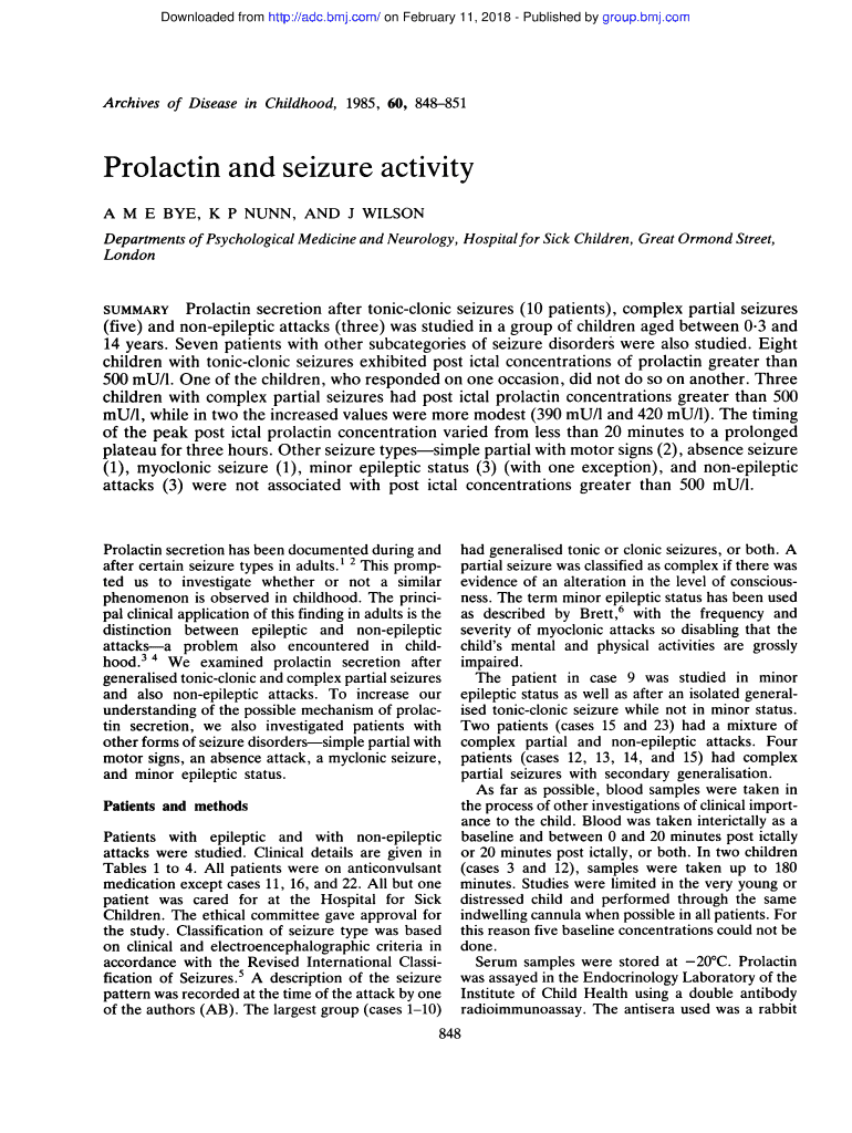 Fillable Online Prolactin and seizure activity Fax Email Print - pdfFiller
