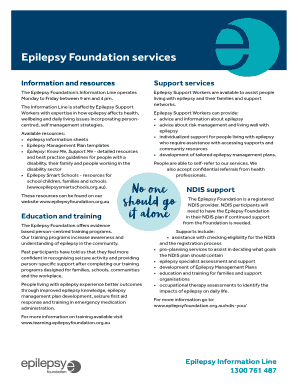 Fillable Online Epilepsy Foundation services Fax Email Print - pdfFiller