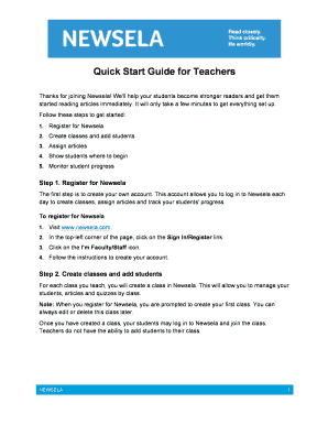 Fillable Online Thanks for joining Newsela Fax Email Print - pdfFiller