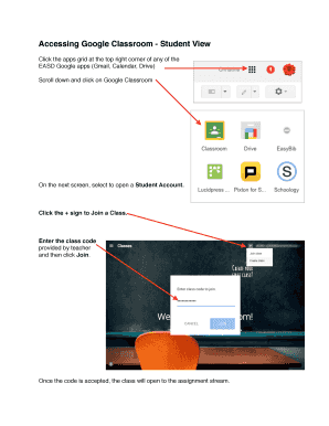 Fillable Online Accessing Google Classroom - Student View Fax Email ...