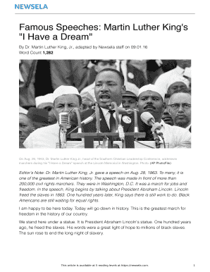 Fillable Online Famous Speeches: Martin Luther King's Fax Email Print - pdfFiller