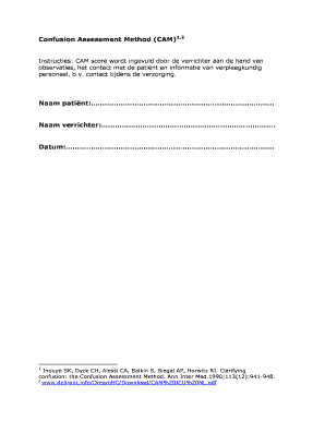 Confusion Assessment Method (CAM)1,2