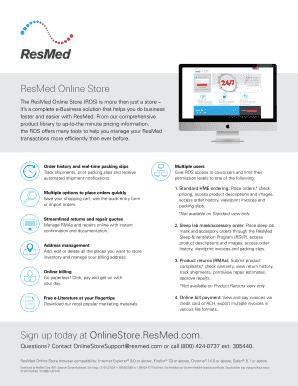 Fillable Online ResMed Online Store Fax Email Print - pdfFiller