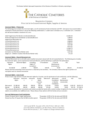 Fillable Online Interment Rights Private Lots Fax Email Print - pdfFiller