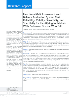 Fillable Online Functional Gait Assessment and Fax Email Print - pdfFiller
