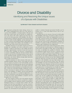 Fillable Online Divorce and Disability Fax Email Print - pdfFiller