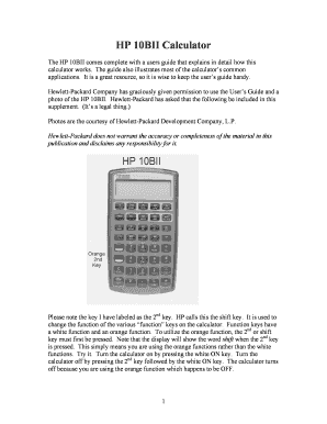 Fillable Online Hp 10bii Calculator Fax Email Print Pdffiller
