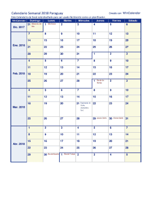 Fillable Online Creado con WinCalendar Fax Email Print - pdfFiller