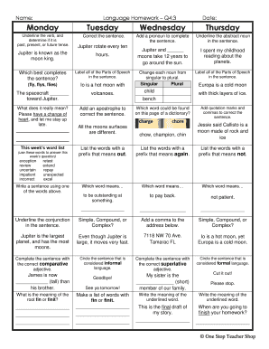 my language homework answer key