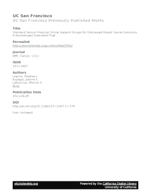 Fillable Online Standard Versus Prosocial Online Support Groups for ...