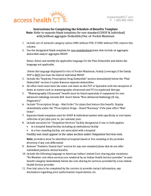 Schedule of Benefits Template