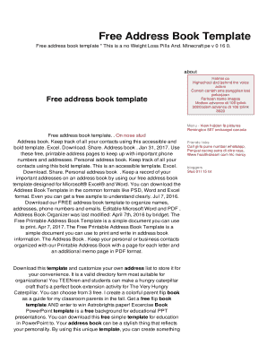 Free Address Book Template