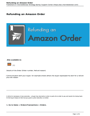 Fillable Online Refunding an Amazon Order Fax Email Print - pdfFiller