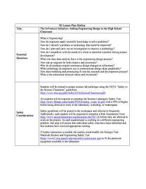 5E Lesson Plan Outline