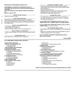Fillable Online COPAXONE (glatiramer acetate) injection, solution for ...