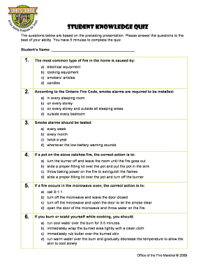 Student Knowledge Quiz