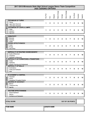 2017-2019 Minnesota State High School League Dance Team Competition