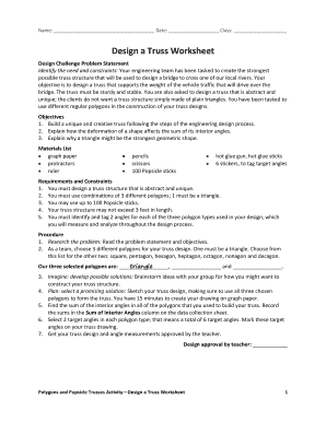 Fillable Online Design a Truss Worksheet Fax Email Print - pdfFiller