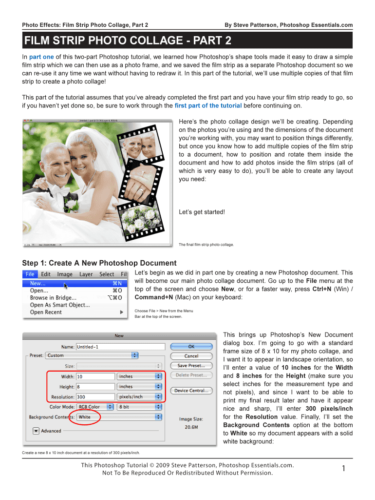 Fillable Online Photo Effects Film Strip Photo Collage, Part 2 Fax