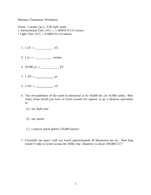 parsec to au - Edit & Fill Out Online Templates, Download in Word & PDF