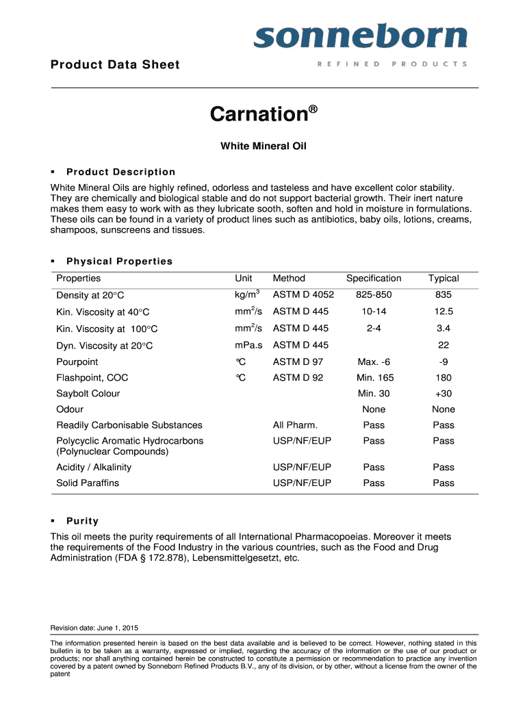 Fillable Online White Mineral Oil Fax Email Print pdfFiller