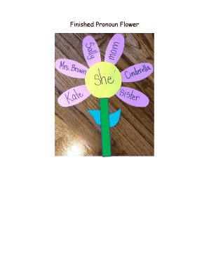 Pronoun flower template