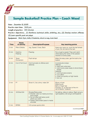 Sample Basketball Practice Plan Coach Wood