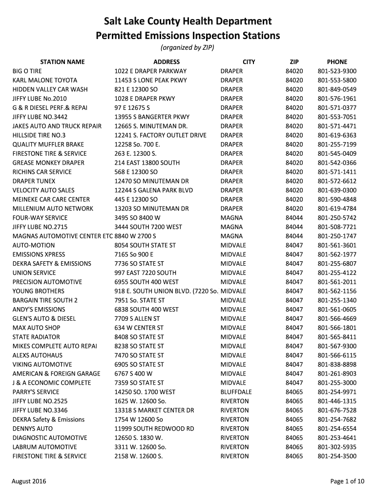 Fillable Online Permitted Emissions Inspection Stations Fax Email Print