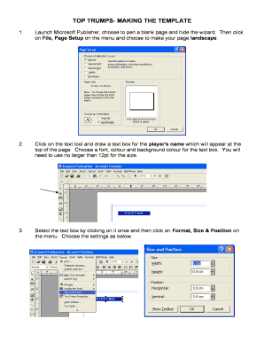 TOP TRUMPS- MAKING THE TEMPLATE