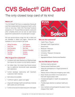 Fillable Online CVS Select Gift Card Fax Email Print - pdfFiller