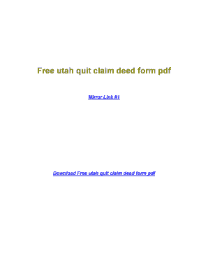Fillable Online DownloadFree utah quit claim deed form pdf Fax Email ...