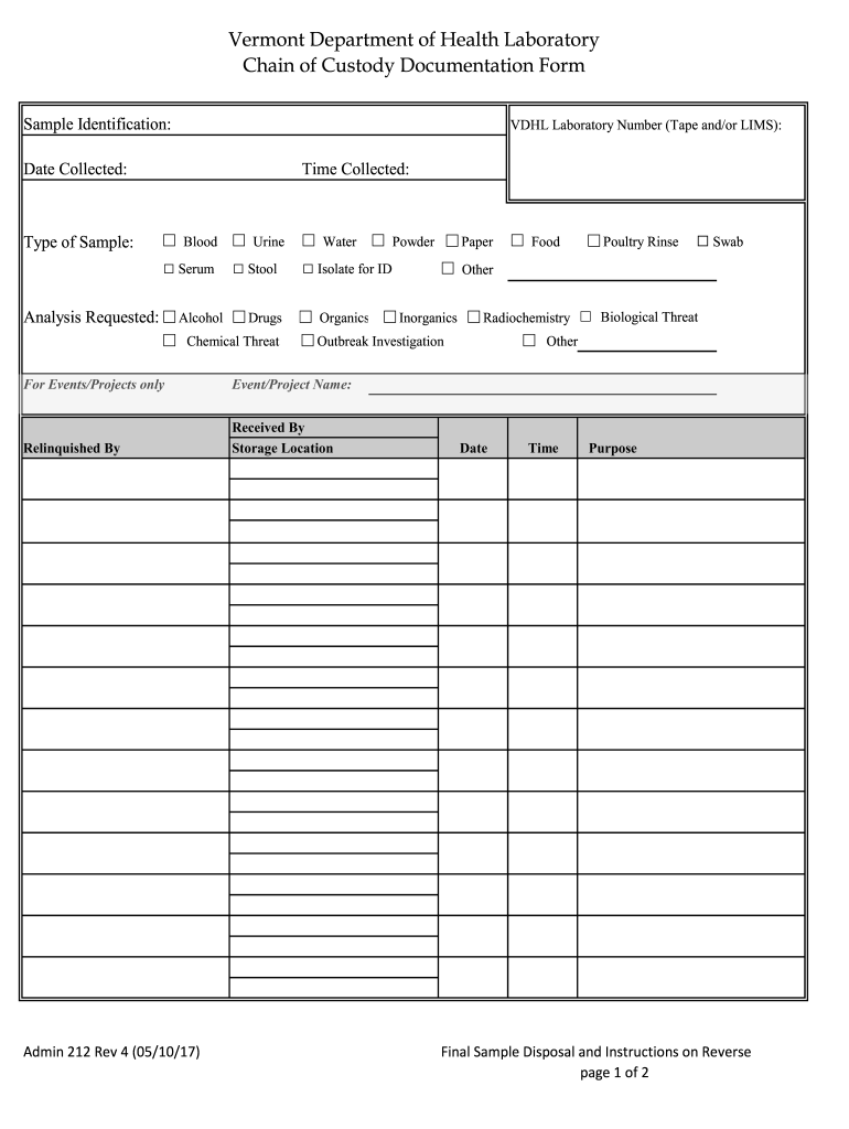 Printable Chain Of Custody Form Template Printable Chain Of Custody Form Template