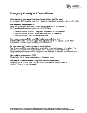 Emergency Custody and Control Forms