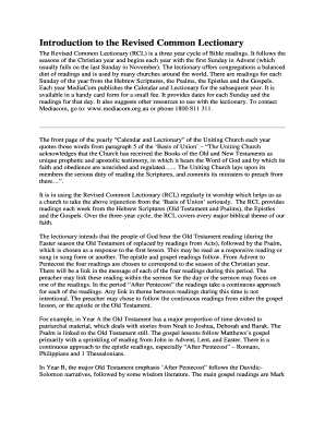 Fillable Online Introduction to the Revised Common Lectionary Fax Email ...