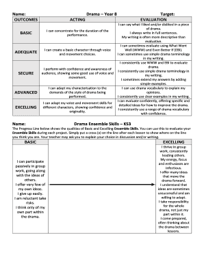 Fillable Online Drama Year 8 Fax Email Print - pdfFiller
