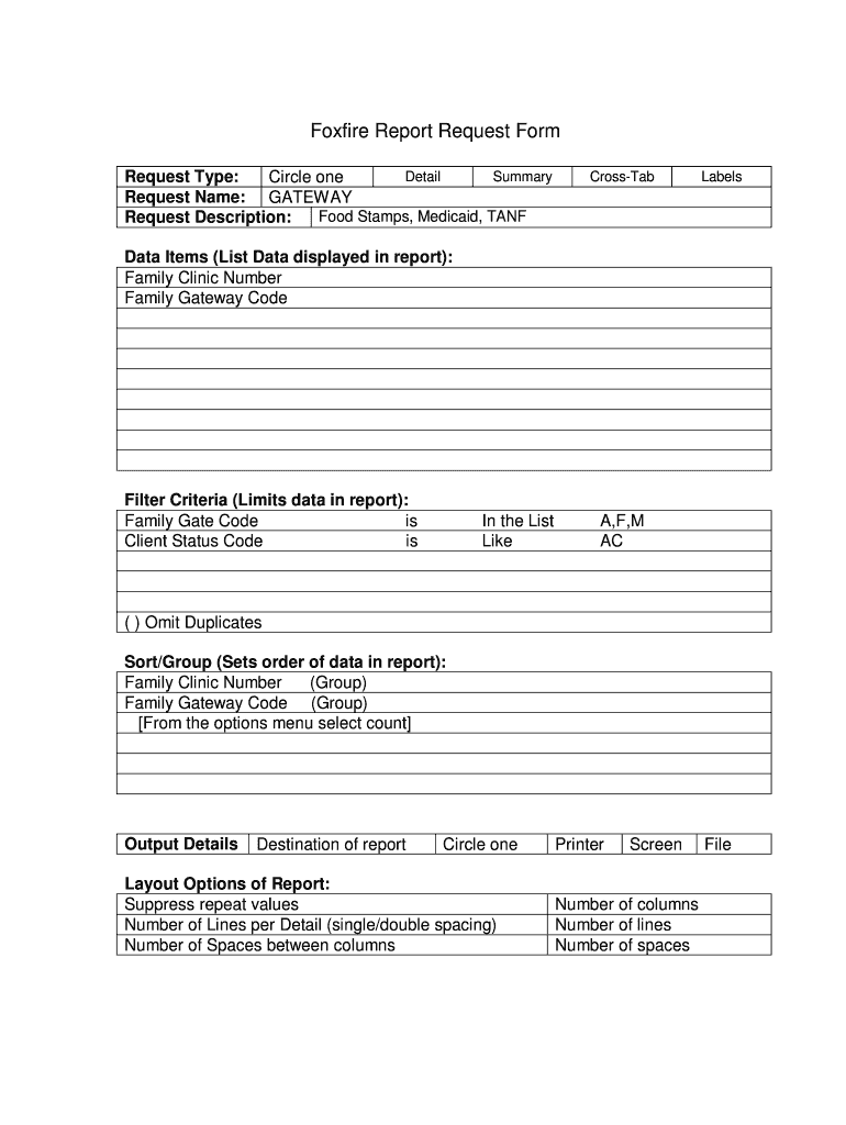 Fillable Online Request Name GATEWAY Fax Email Print pdfFiller