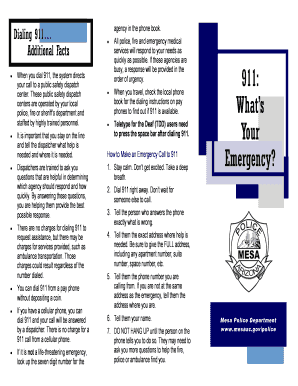 Fillable Online Dialing 911 Fax Email Print - pdfFiller