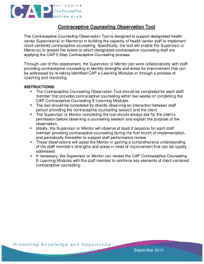 Contraceptive Counseling Observation Tool