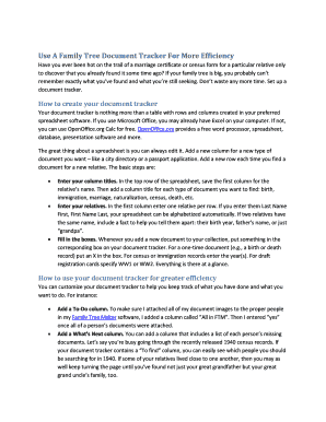 use a family tree document tracker for more efficiency fill online