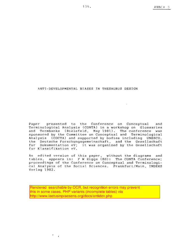 Fillable Online ANTIDEVELOPMENTAL BIASES IN THESAURUS DESIGN Fax Email