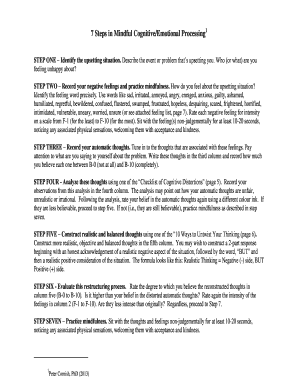 7 Steps in Mindful Cognitive/Emotional Processing1