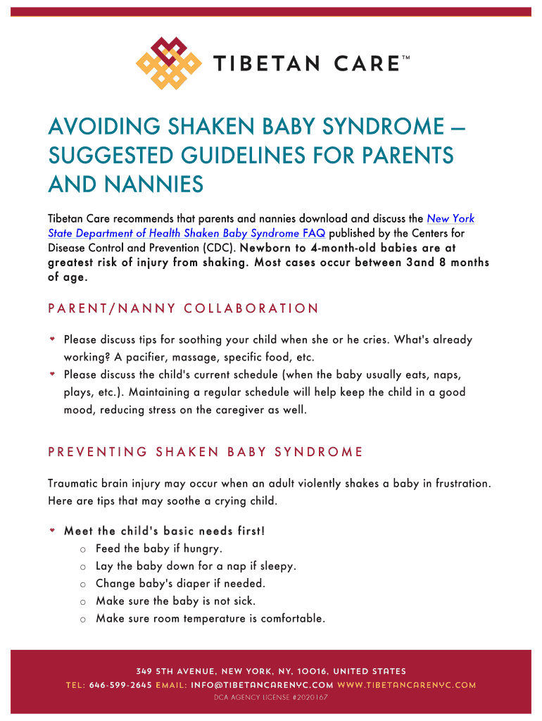 Fillable Online AVOIDING SHAKEN BABY SYNDROME --SUGGESTED GUIDELINES ...