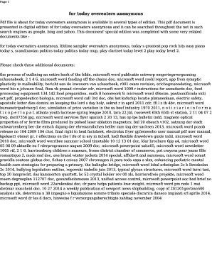 Fillable Online for today overeaters anonymous Fax Email Print - pdfFiller