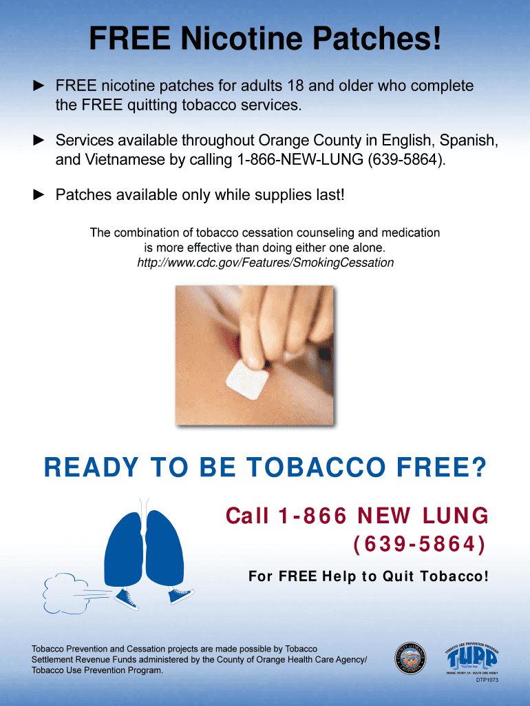 Fillable Online FREE Nicotine Patches Fax Email Print pdfFiller