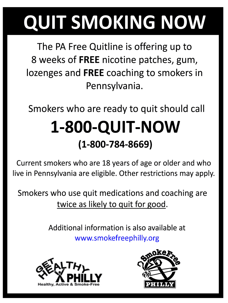 Fillable Online The PA Free Quitline is offering up to Fax Email Print ...
