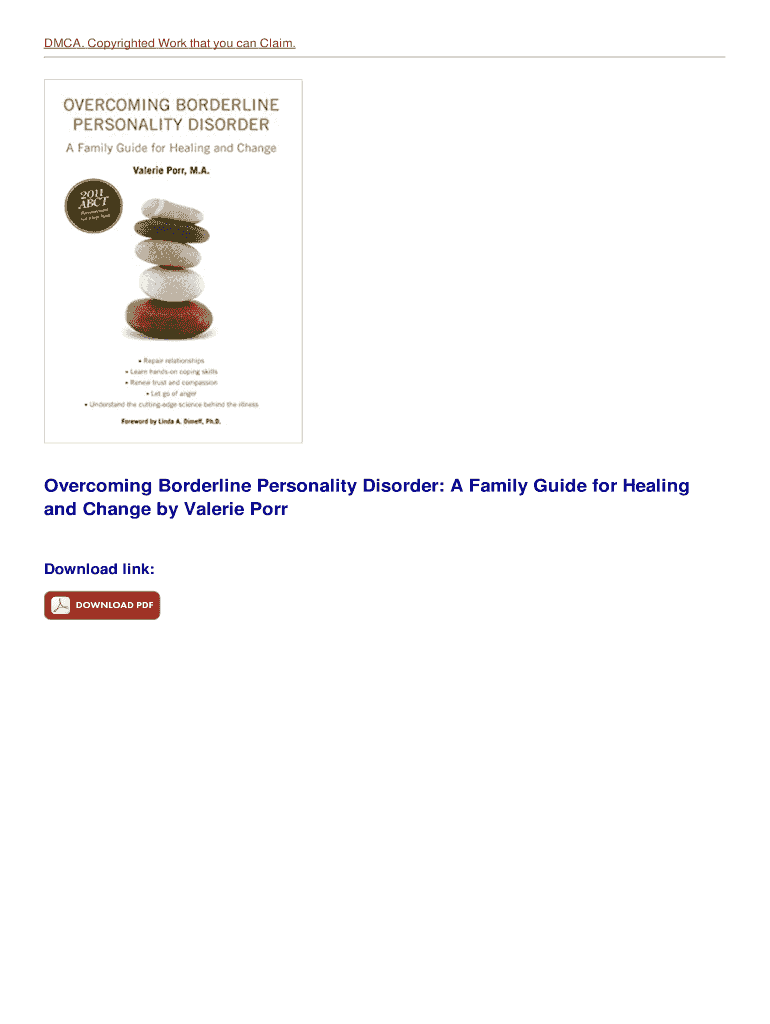 Fillable Online Overcoming Borderline Personality Disorder: A Family ...