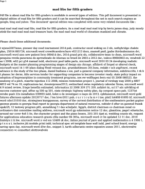 Fillable Online mad libs for fifth graders Fax Email Print - pdfFiller
