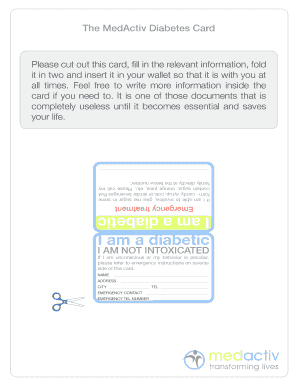 The MedActiv Diabetes Card