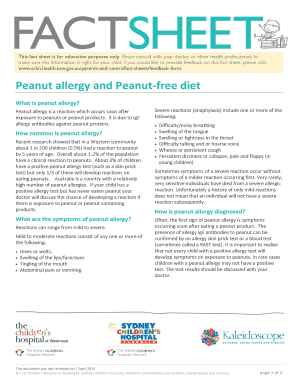 Fillable Online Peanut allergy and Peanut-free diet Fax Email Print ...